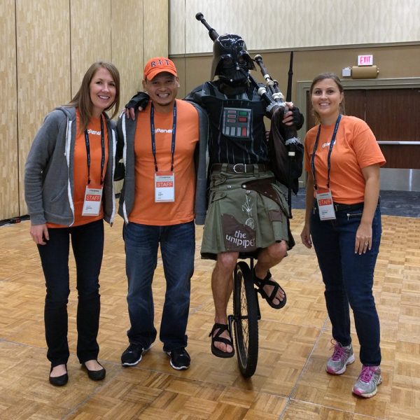 The Unipiper hanging out at cPanel Conference